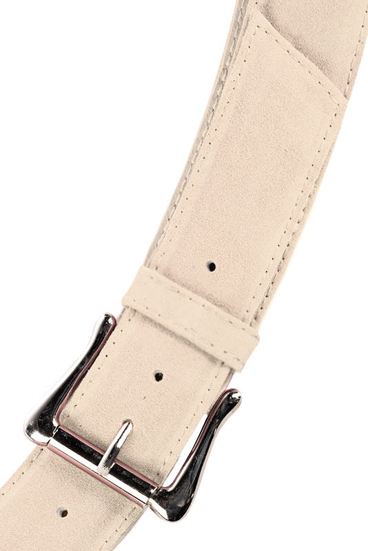 Custom-made women's egg shell beige luxurious elegant belt. - Top view